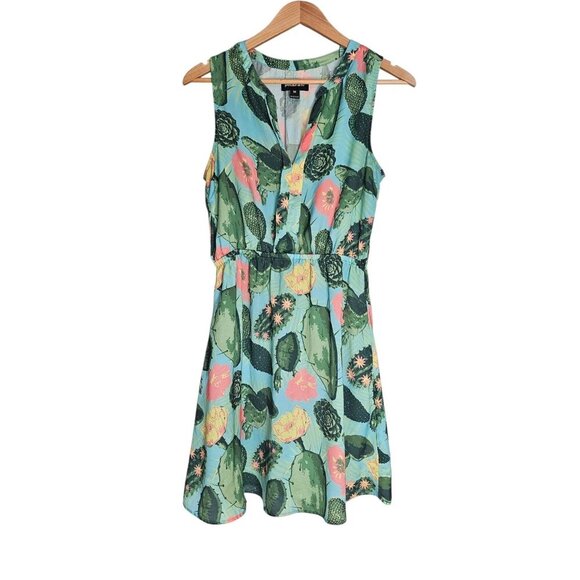 Women's - Betabrand Cactus Print Sleeveless Dress, Size Medium - Picture 2 of 10